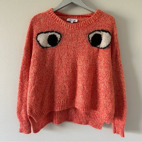 Elizabeth and James  Orange Googly Eye Mohair Blend Sweater