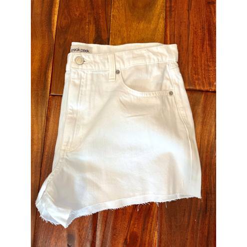 Sneak Peak Lulu’s Coolest Arrival White High-Rise Denim Cutoff Shorts by