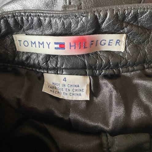 Tommy Hilfiger Vintage Y2K   Black Leather Pants size 4