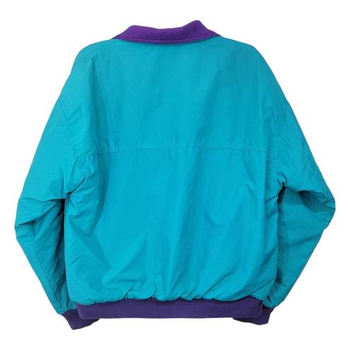 Cabin creek  Vintage Reversible Zip Up Light Teal Purple Oversized Jacket Size M