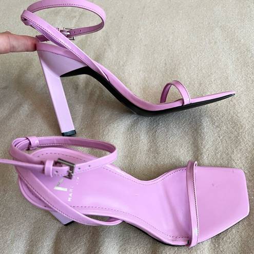 Marc Fisher Arthur Ankle Strap High Heel Sandal Patent Leather Size 7 Purple