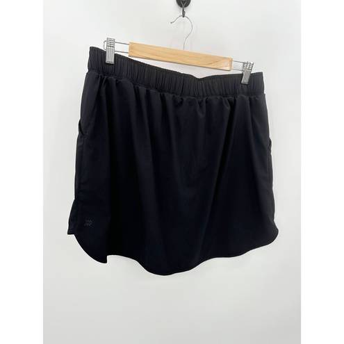 All In Motion  Skirt Women LARGE Black Drawstring Elastic Waist Mini Skort