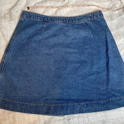 American Apparel  Denim Jean Button Up Mini Skirt Blue Large L