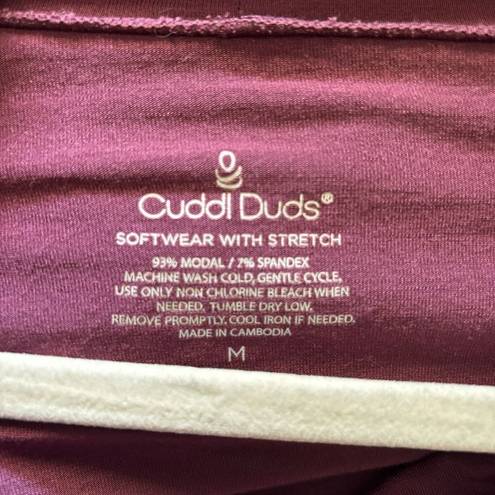 Cuddl Duds Cuddl Dudds Top Womens Medium Purple Sottwear Stretch Tunic Cowl Neck Blouse