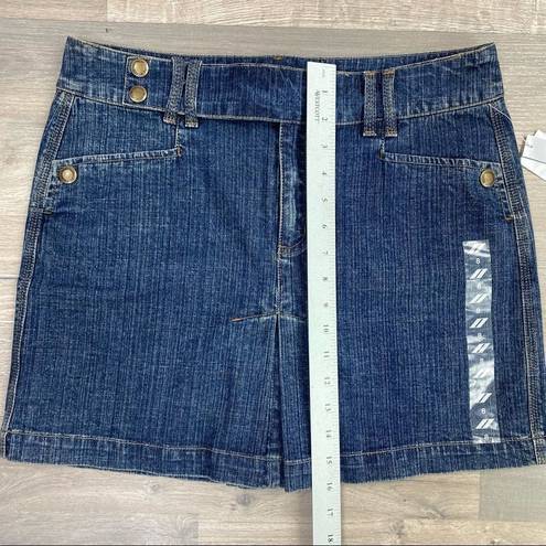 DKNY  Jeans Pleated Stretch Denim Mini Skirt 8 Blue NWT