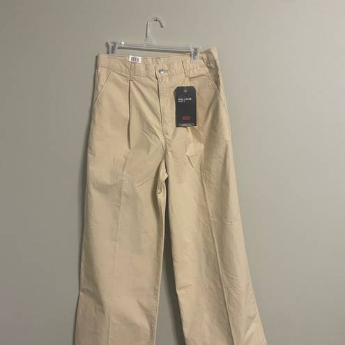 Levi’s NEW Levi's Premium Pleated High Loose Pants Beige Tan Women’s 30x32 Khaki Wide