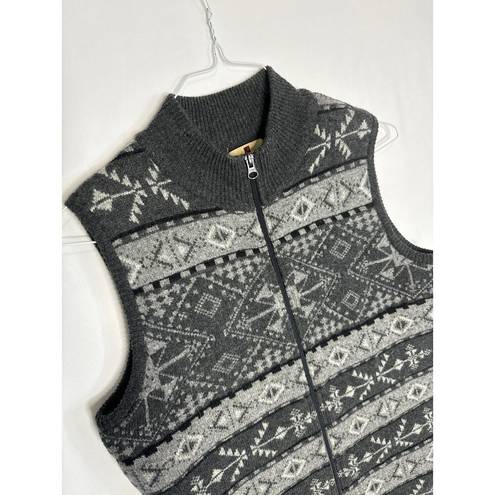 Woolrich Vintage Woolridge 100% lambs wool vest, lined zipper closing, gray size medium