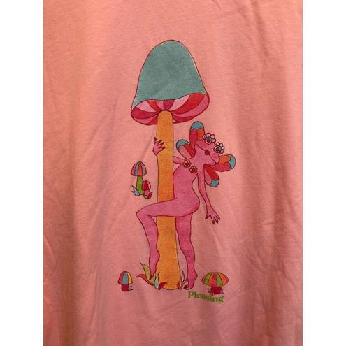 Harry Styles Pleasing  Mushroom Pink Short Sleeve Graphic T-Shirt Oversized Small