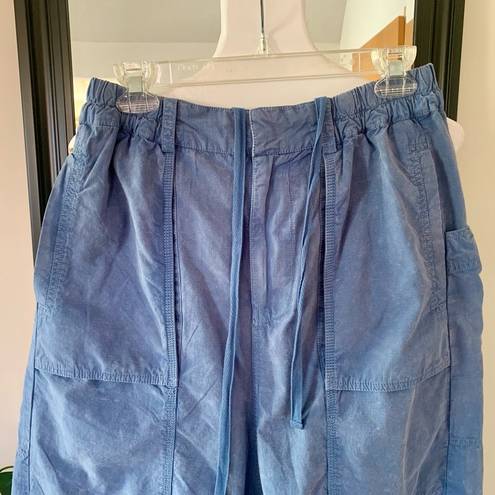 Free People NEW  Marbella Crop Oversized Slouchy Harem Blue Pants