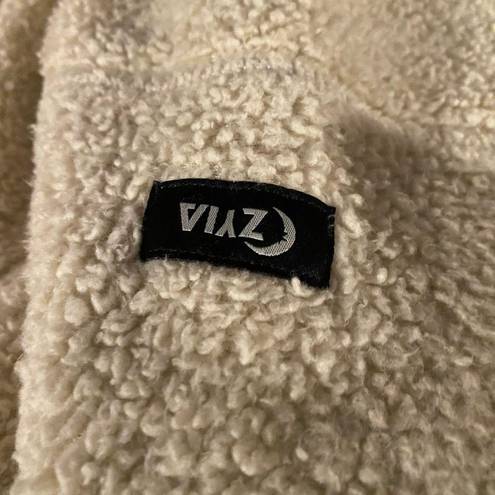 Zyia  Large Ivory Fuzzy Sherpa Pull Over Active Gear Warm Loungewear