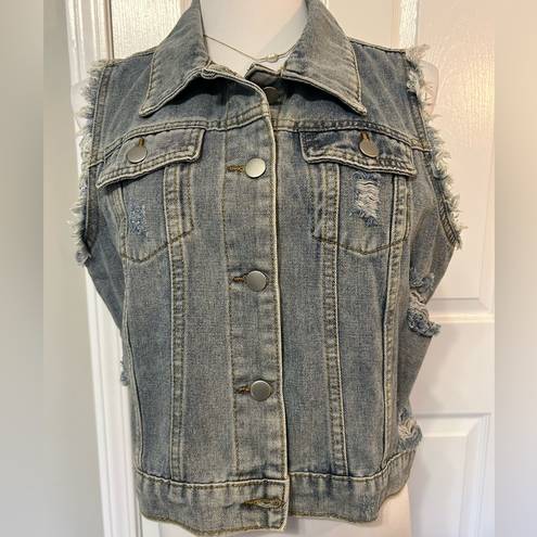 Amazon Denim Distressed Vest