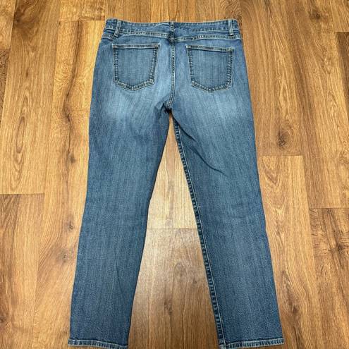 Talbots  Womens Light Blue Worn In Curvy Slim Ankle Jeans Mid Rise Size 12P/31