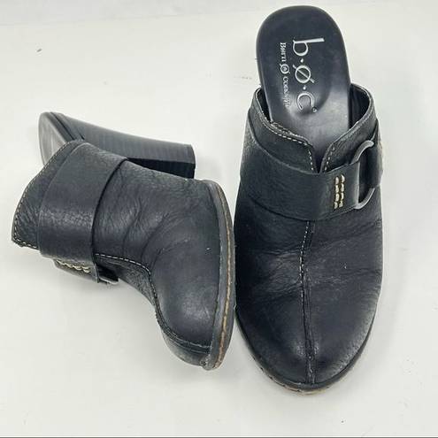 Born concept B.o.c.  Donia Black Oiled Nubuck Ring Trim Split Vamp Clog Mule