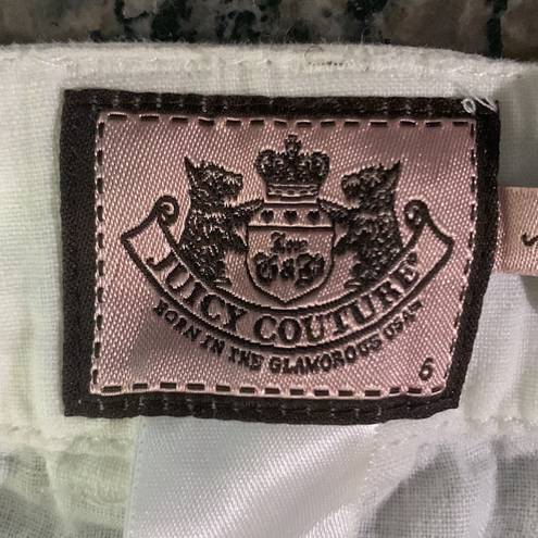 Juicy Couture Women's  White Linen Cropped Capri Pants Size 6 EUC #1876