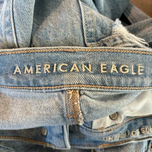 American Eagle Women’s  highest rise 90s ripped boyfriend jeans