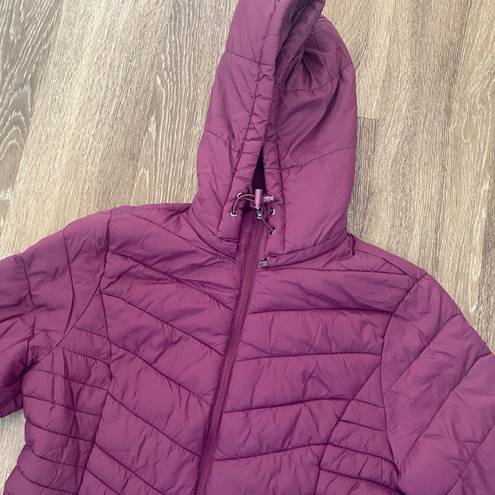 Xersion Womens  Purple Puffer Coat with Hood - M