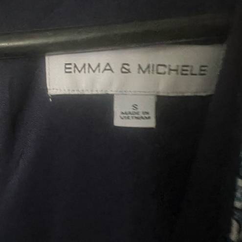 Emma & Michele  NAVY BOHO VNECK MAXI HANDKERCHIEF CUT DRESS SZ SMALL