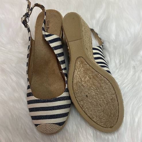 Krass&co G.h. Bass &  Emilie Espadrilles Cream And Blue Jute, Wedge Sandals Size 6 B-24