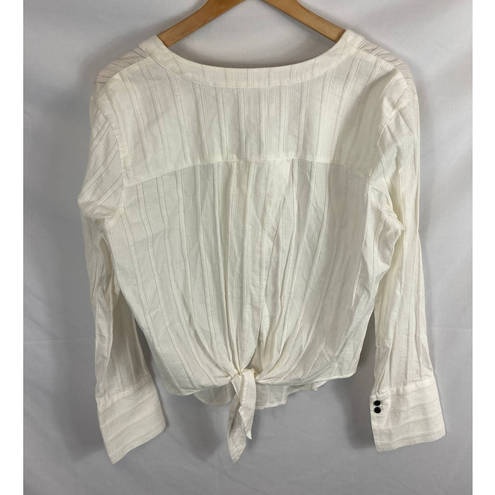 Treasure & Bond  tie back button front shirt white size small