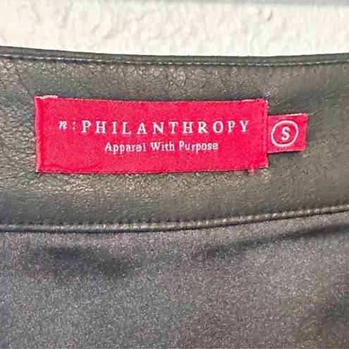 n: Philanthropy Faux Leather Front Zip Mini Skirt Women's Size Small EUC