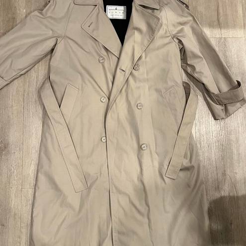 London Fog Khaki Trench Coat With Detachable Fleece Lining