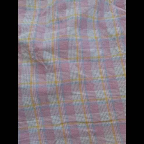 Bermuda Lauren Brooke Pink White Yellow Plaid  Shorts Size Medium