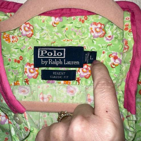 Polo  Ralph Lauren Vintage  Regent Classic Fit Floral Button Down Blouse