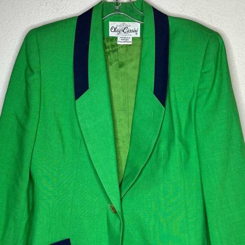 Oleg Cassini Vintage  Green Navy Blazer