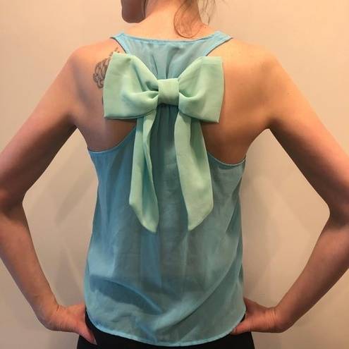 Dainty Hooligan Sheer  Racerback Racer Back Tank Top Bow Loose Flowy S SM Small