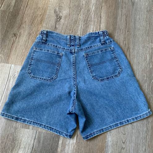 Lee VTG  Denim Paper Bag High Waisted Mom Shorts Blue Wash Cinched Waist Size 4/6