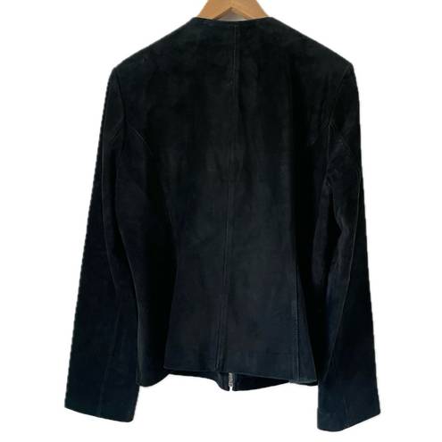 Bernardo  Nordstrom Suede Jacket Black Leather Zip Front Women’s Size Large L