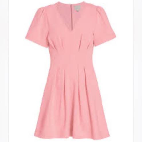 Cinq à Sept  Women's Pink V-Neckline Dorine Pintucked Mini Dress Size 12