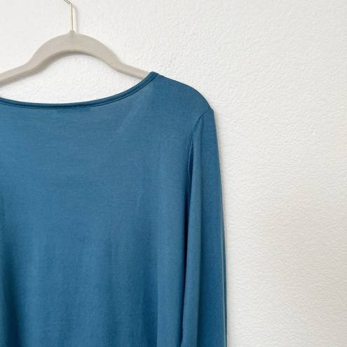 Natori [] Teal Scoop Neck Long Sleeve Shirt Supersoft Relaxed Fit Size Large L