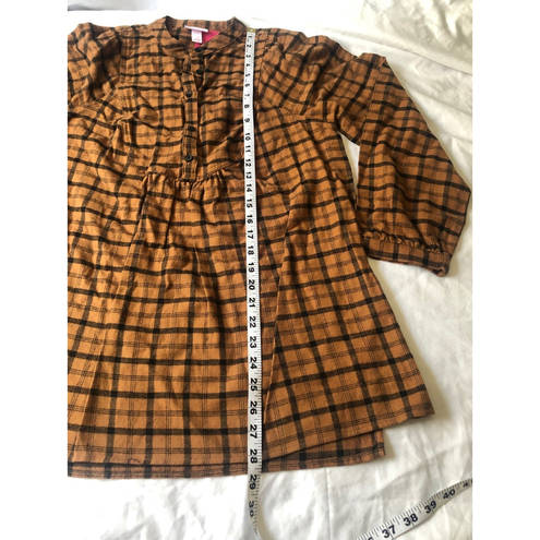 Isabel Maternity long sleeve brushed flannel maternity top brown Plaid S NWT!