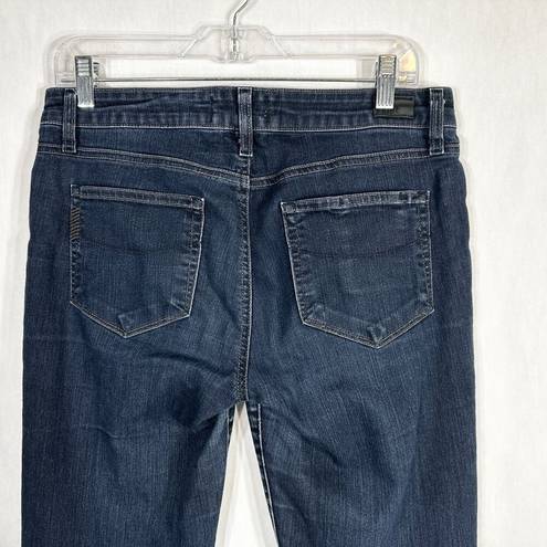 Paige  Jeans Size 30 Navy Blue Skyline Skinny Mid Rise Stretch Cotton Denim 485