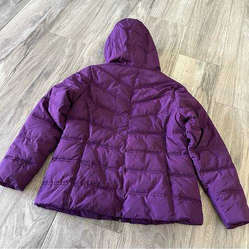 St. John’s Bay  purple puffer coat with hood size Large