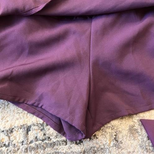 ZARA NWT  Purple High Waisted Bow Tie‎ Skort Size M