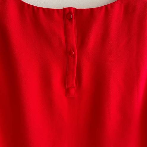 Dalia Collection Dalia Square Tank Top with Rounded Hem, Business Casual Blouse, Red, Size XS