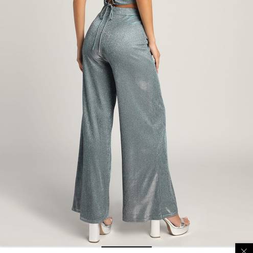 Lulus Lulu’s Blue Sparkle Wide Leg Pants