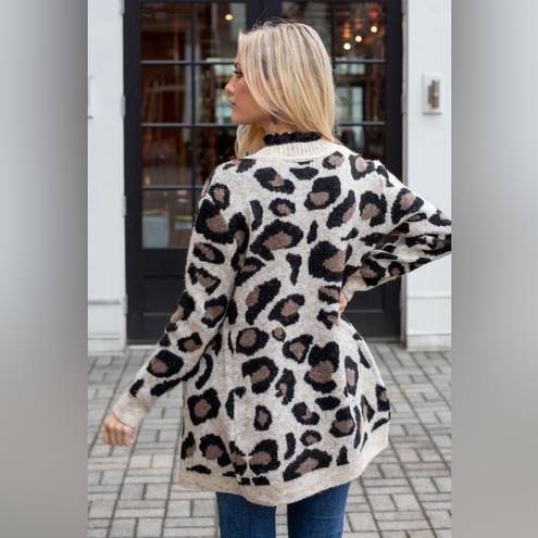 RD Style Leopard Print Open Cardigan - Size XS