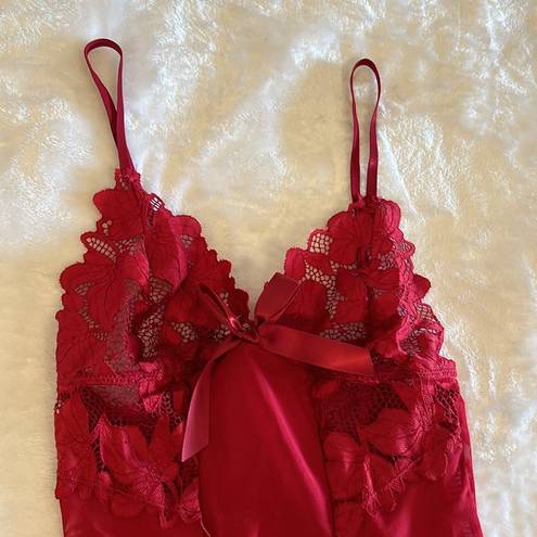 ❤️ Sexy Red Lingerie Slip with Bow in M