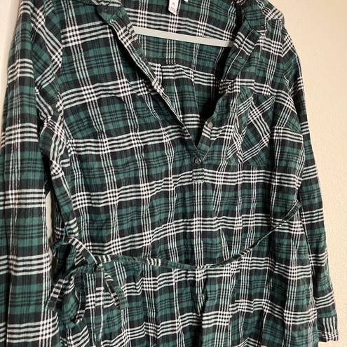 Isabel Maternity  flannel half button long sleeve