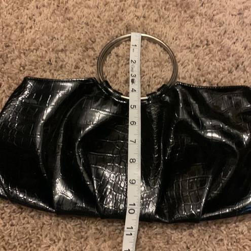 Chateau  Black Animal Patent Leather Purse