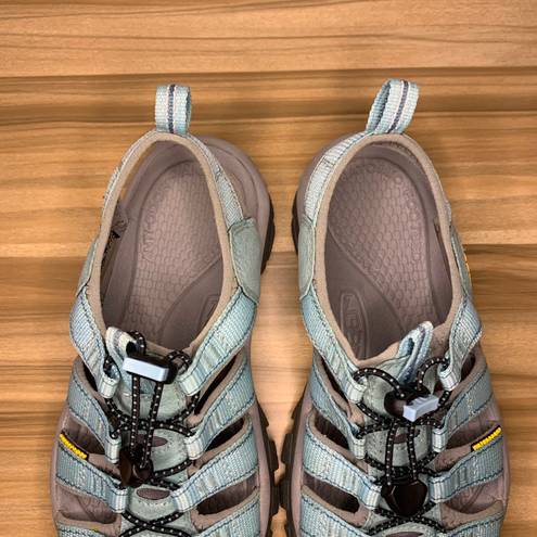 Keen Womens Newport H2 Aqua Blue Gray Drawstring Hiking Sandal Size 7.5 US