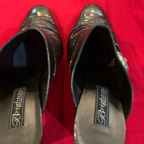 Brighton  Rubens Bronze Patent Croc Leather Mules 10