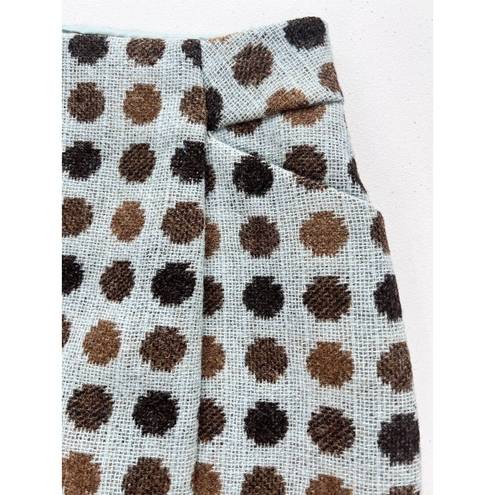The Moon Boden Wool Skirt Women’s Size 6 British Tweed By Polka Dot Teal Brown