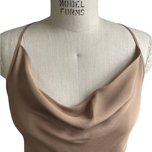 Haute Hippie NWT  Silk Racerback Cowl Neck Tank in Suntan - Small