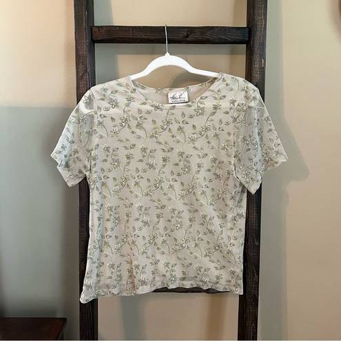 Kathie Lee Collection Vintage  Vine Mesh Shirt