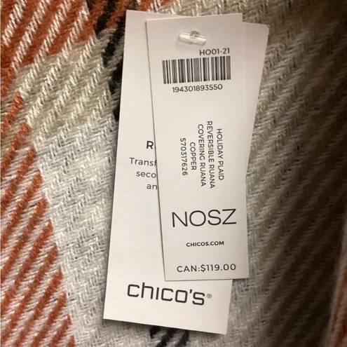 Chico's Chico’s  black and white and cream and brown ‎ Reversible Ruana