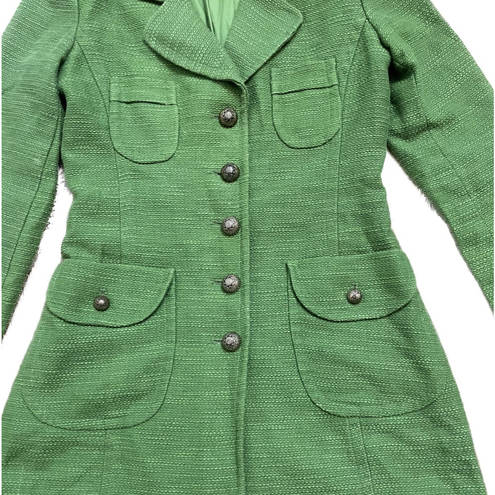 Adriana Light Weight Twill Peacoat Jacket Coat Fitted Green